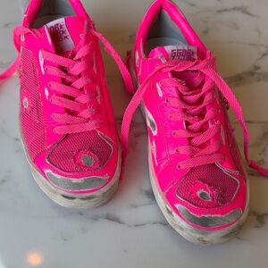 Stardan Golden Goose Limited Edition Hot Pink Distressed Leather Sneakers 8